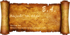 Bajzáth Alex névjegykártya